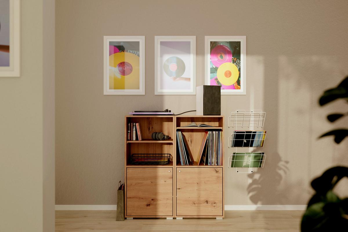 Regal Erweiterbar Fyn 20d 46 Cm Eiche Artisan Dekor - Alufarben/Eiche Artisan, Design, Holzwerkstoff (46/96,5/33,5cm) - MID.YOU