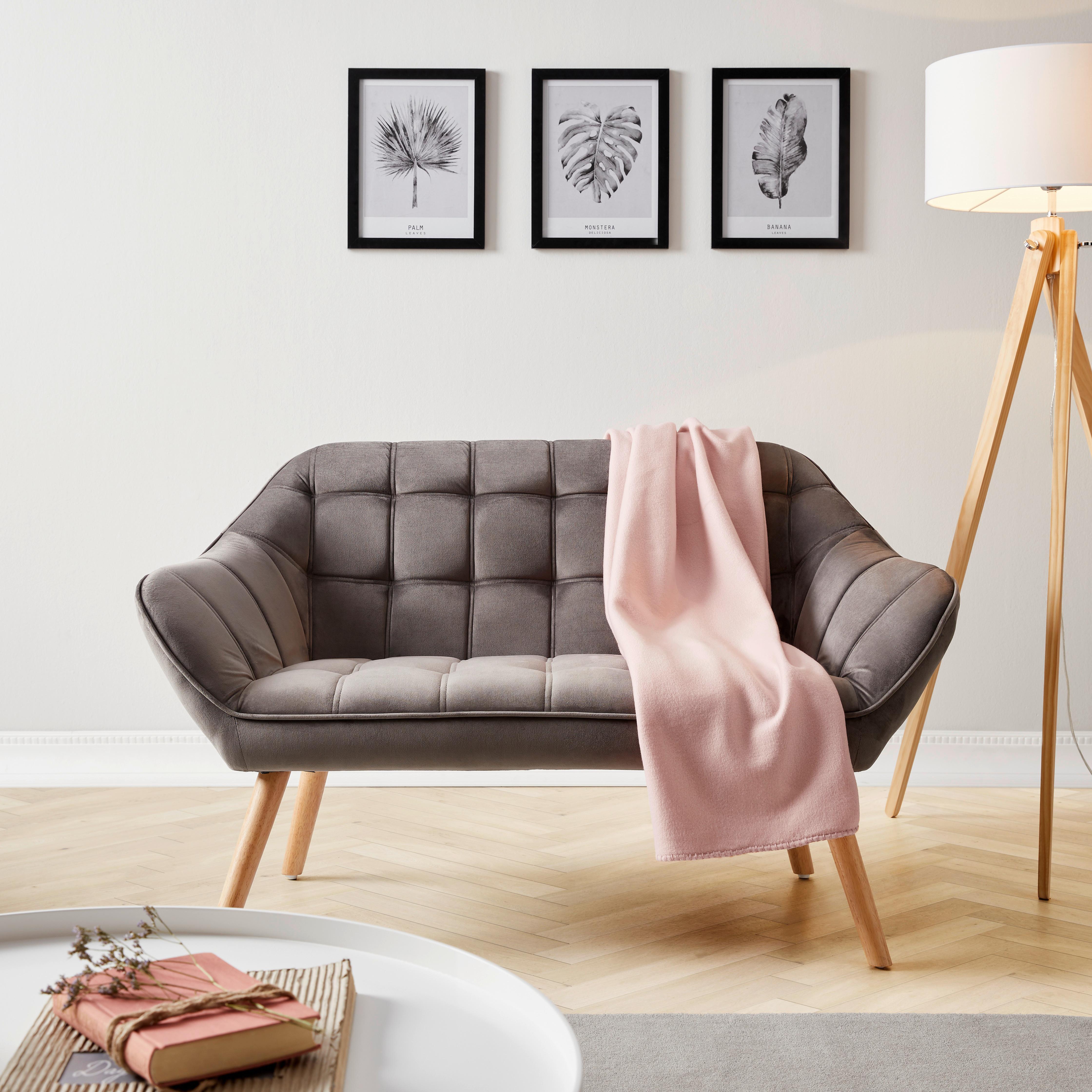 Pohovka MONIQUE tmavá sivá - tmavosivá, Modern, drevo/textil (127/76/74,5cm) - Modern Living