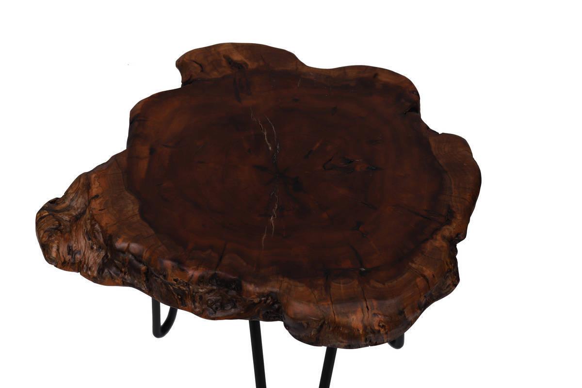 Beistelltisch Woody Dunkelbraun/Schwarz - Dunkelbraun/Schwarz, Basics, Holz/Metall (30/30/40cm) - Kayoom