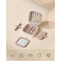 Schmuchkkäsrchen Weiß/goldfarben B: 10,5 Cm - Goldfarben/Weiß, LIFESTYLE, Glas/Leder (10,5/6/10,5cm)