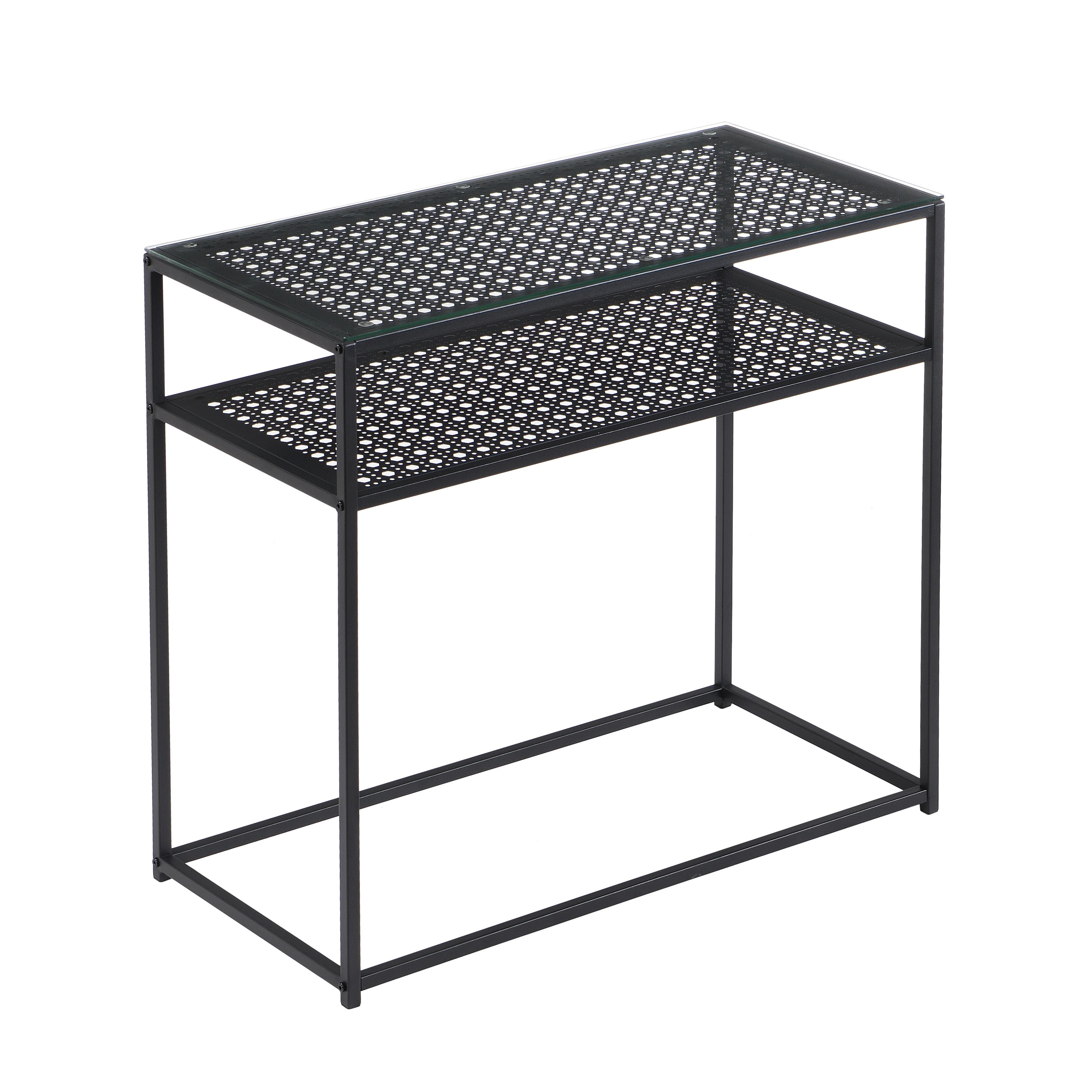 KONSOLENTISCH Schwarz B: 80 cm - Schwarz, Design, Glas/Metall (80/40/77cm) - MID.YOU