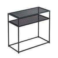 KONSOLENTISCH Schwarz B: 80 cm - Schwarz, Design, Glas/Metall (80/40/77cm) - MID.YOU