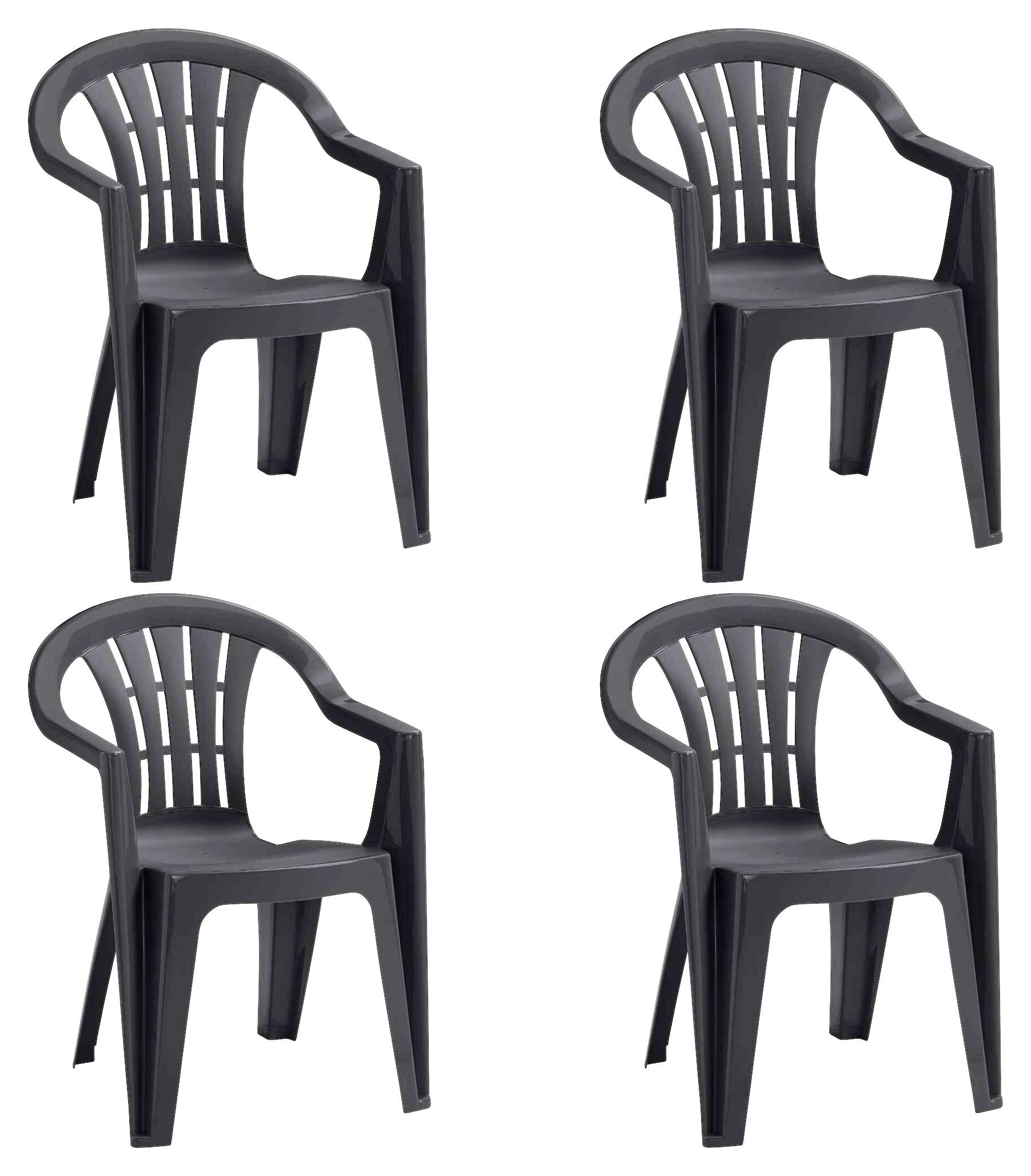 Stapelsessel N01364 - Graphitfarben, KONVENTIONELL, Kunststoff (58/79/56cm) - Siena Garden