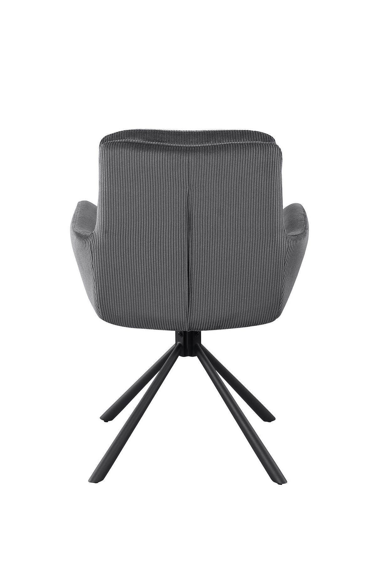 Armlehnstuhl Dunkelgrau B: 60cm - Dunkelgrau/Schwarz, MODERN, Textil/Metall (60/89/64cm) - Livetastic