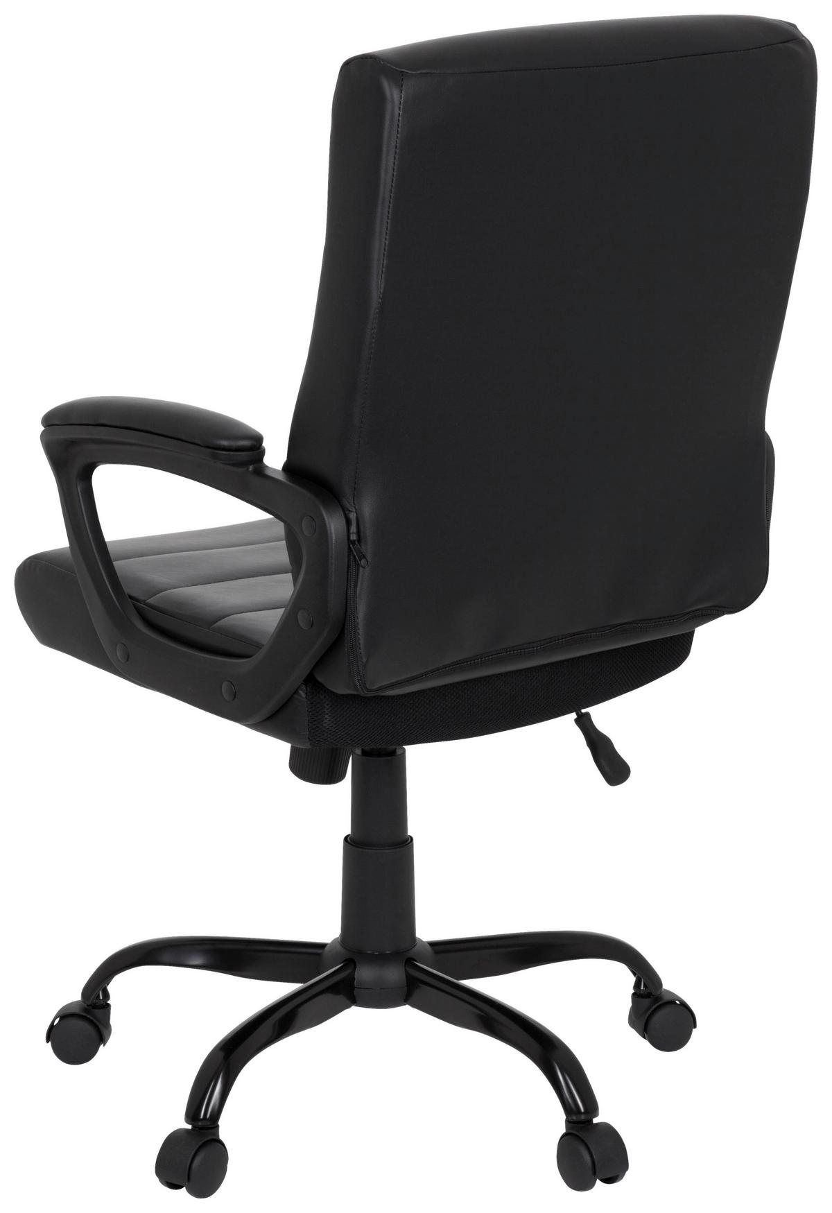 Chefsessel Ergosmooth Big Lederlook Schwarz Bis 100kg - Schwarz, MODERN, Kunststoff/Textil (61/102/52cm) - MID.YOU