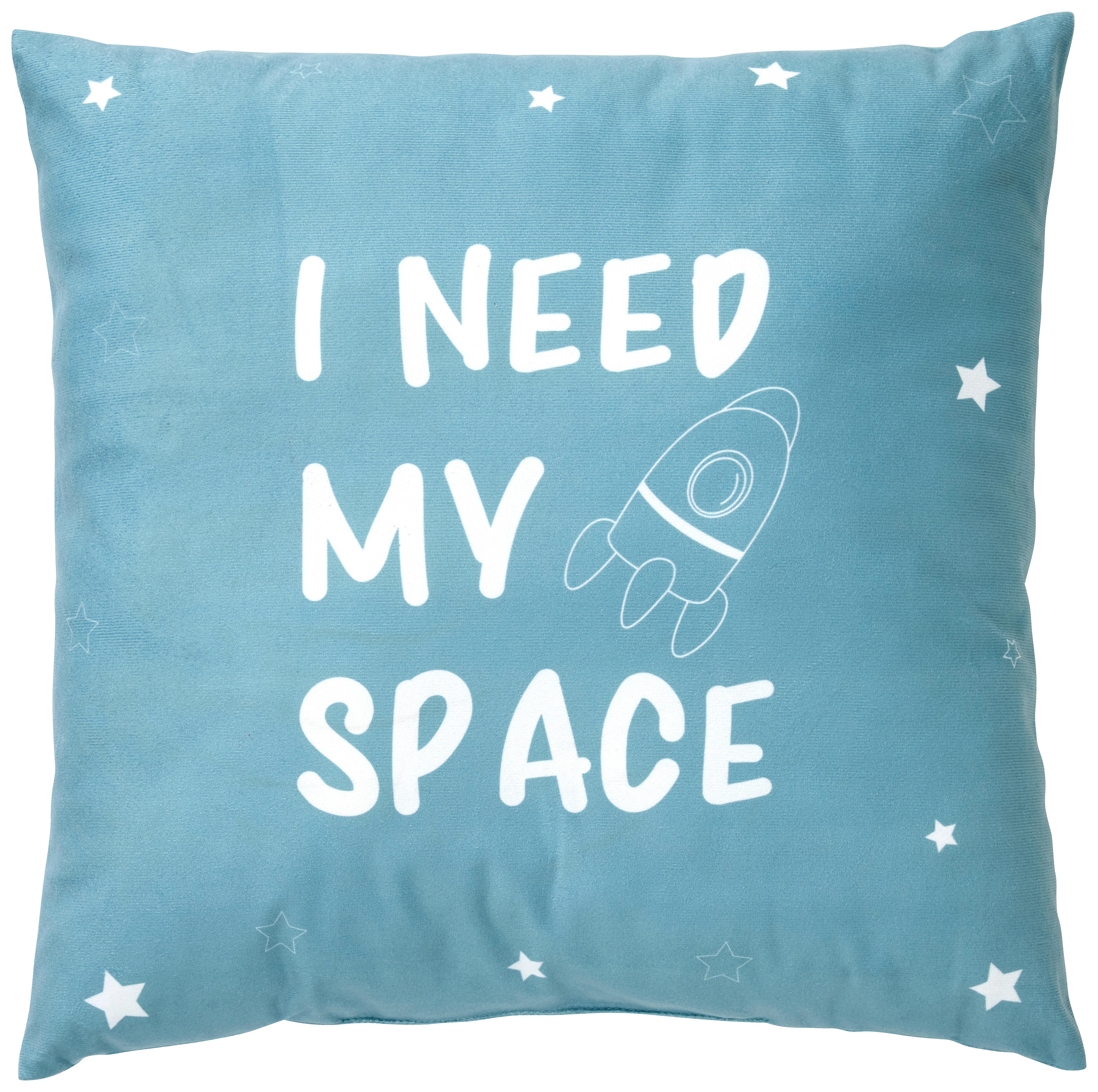 Dekoračný Vankúš Spruche, 45/45cm, Modrá - svetlomodrá, textil (45/45cm) - Modern Living
