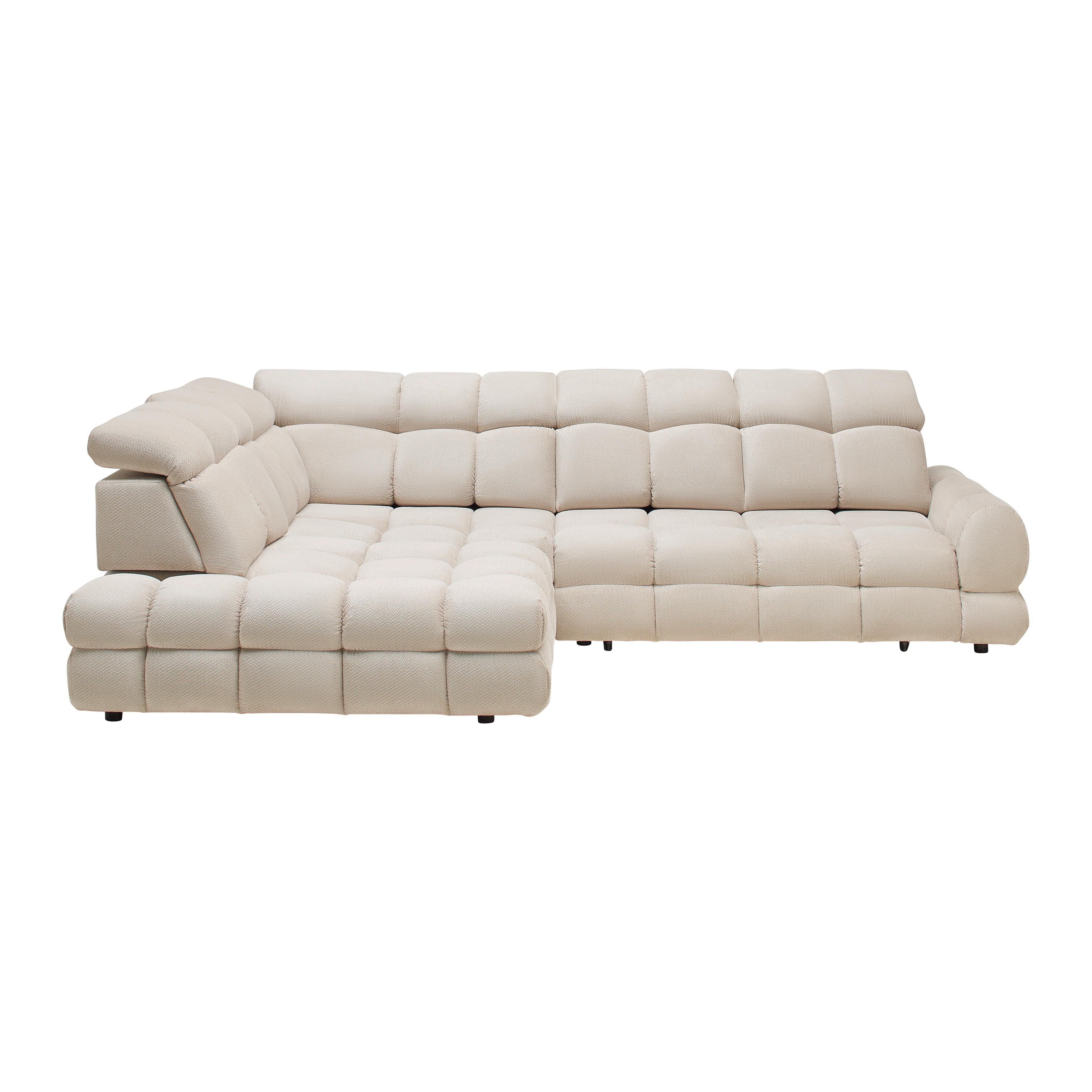 Rohová sedačka LOTO L, levá, béžová, elektrický výsuv - černá/béžová, Moderní, dřevo/kompozitní dřevo (217/302cm) - Premium Living