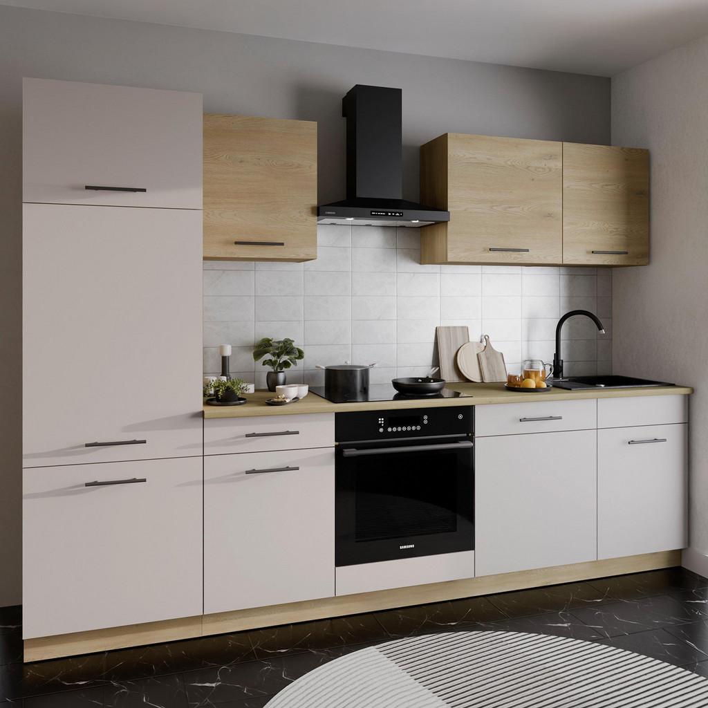 Küchenleerblock Max II 280cm Kaschmir/Eiche Dekor