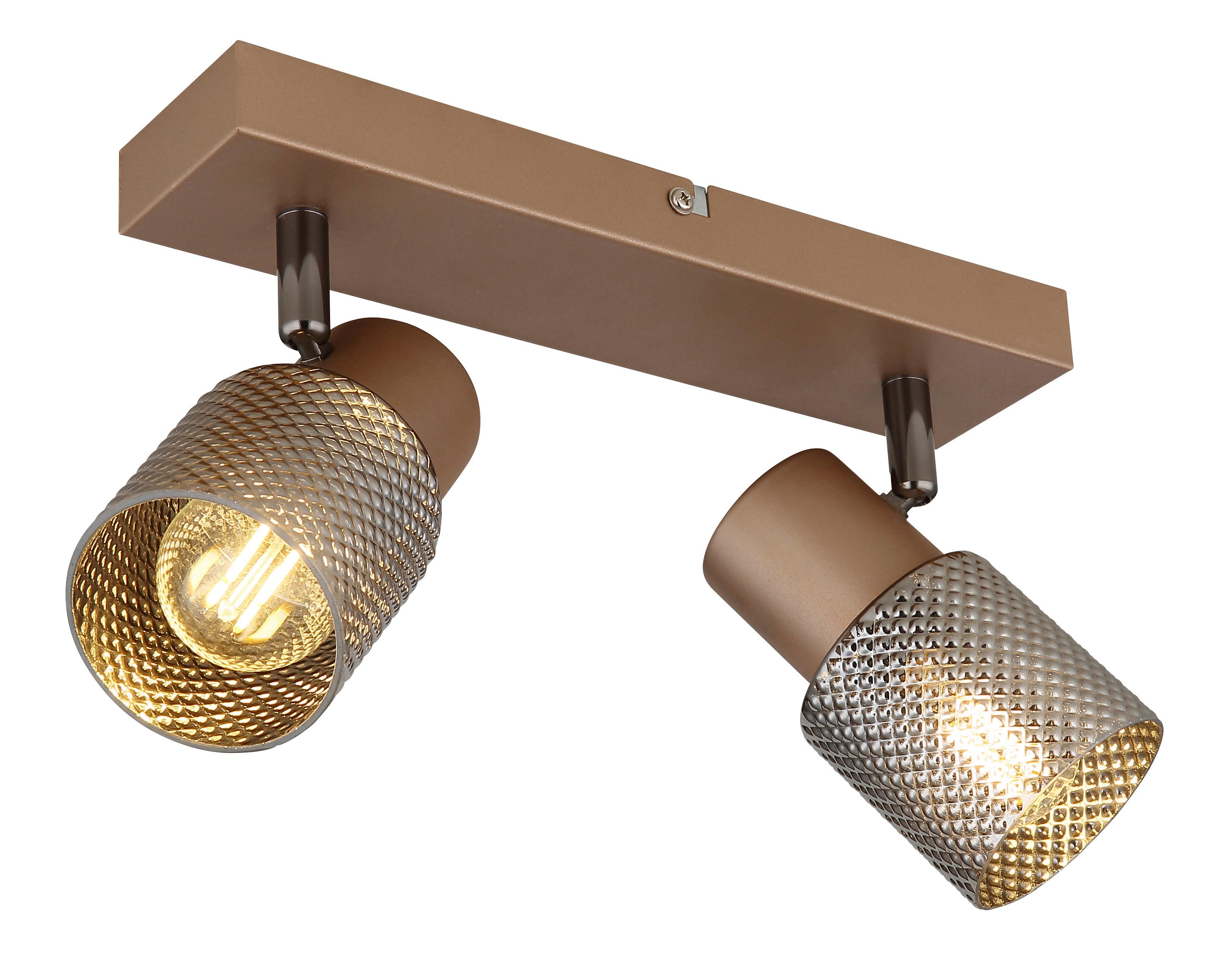Strahler Bihana - Chromfarben/Schwarz, MODERN, Glas/Metall (26/12/12,5cm) - James Wood