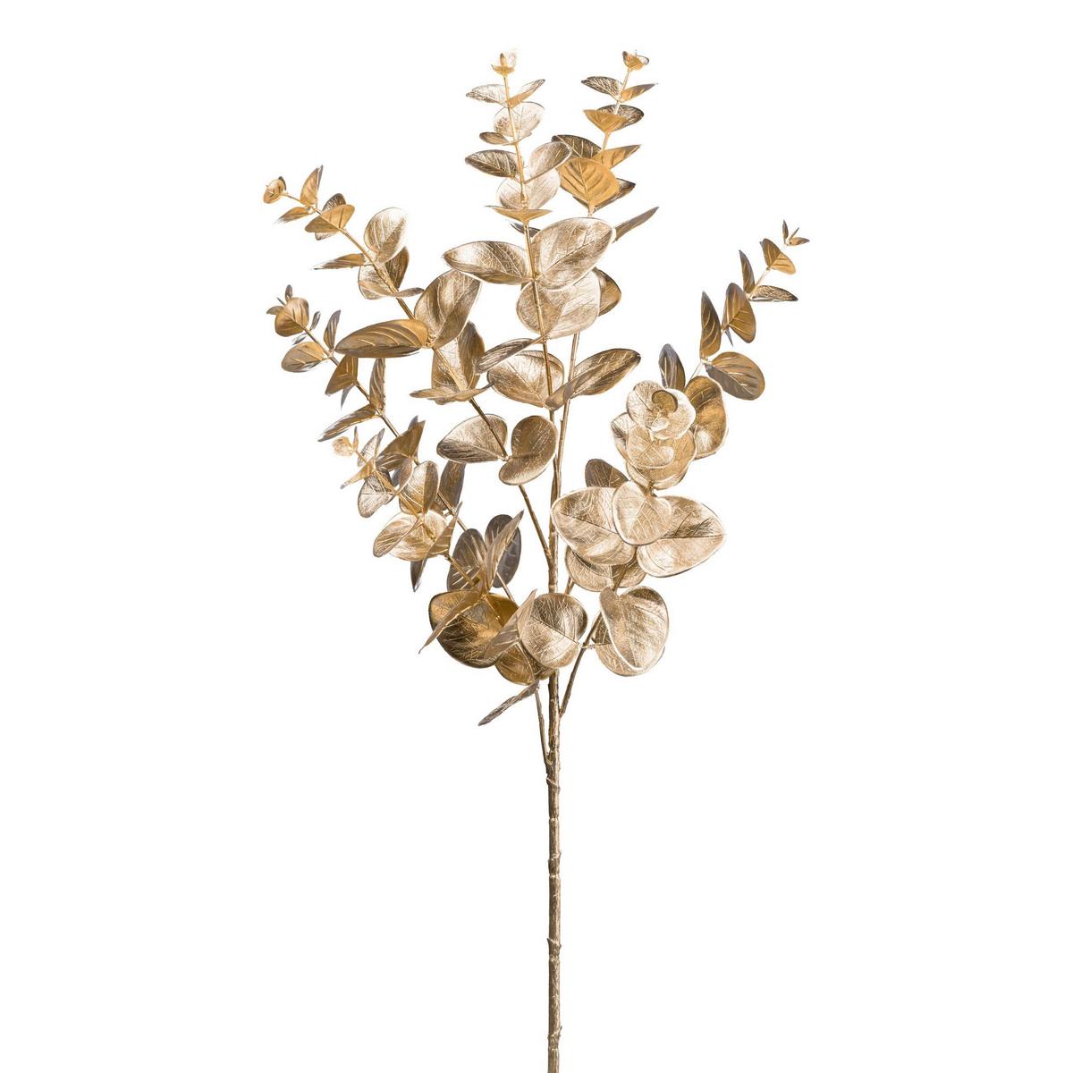 Kunstpflanze Eukalyptuszweig - Goldfarben, KONVENTIONELL, Kunststoff (64cm)
