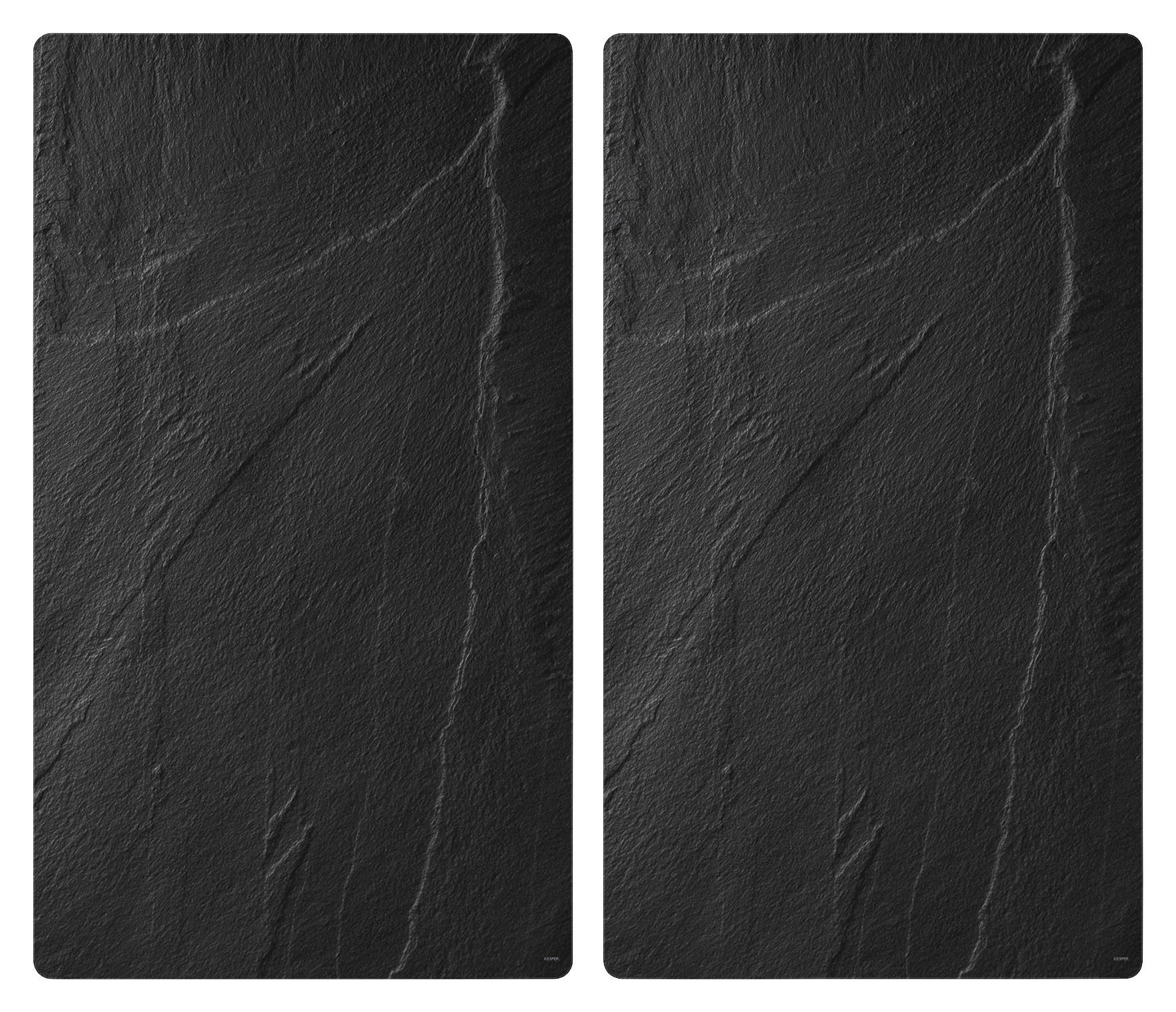 Herdabdeckplatte 2-Teilig Dunkelgrau B: 28,5 cm - Dunkelgrau, Basics, Glas (50/28.5/0.4cm) - Kesper