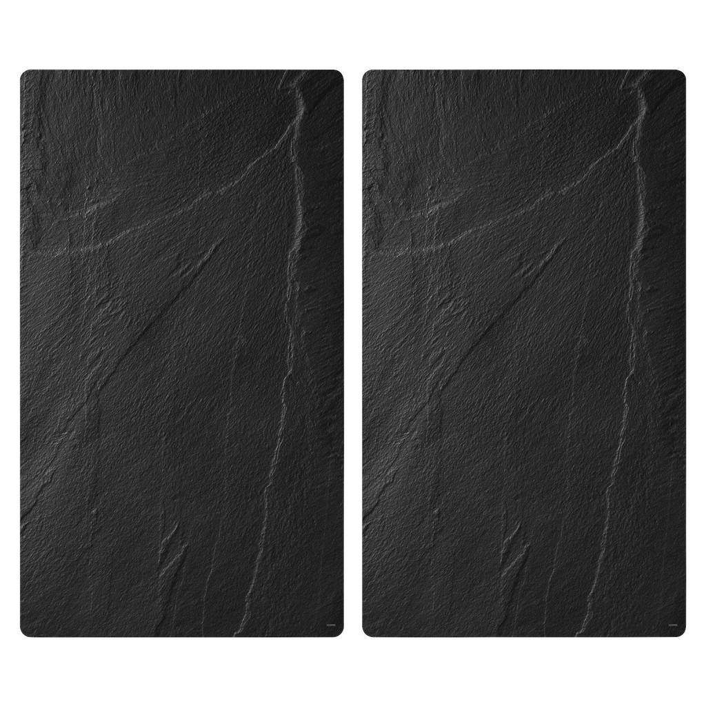 Herdabdeckplatte 2-Teilig Dunkelgrau B: 28,5 cm