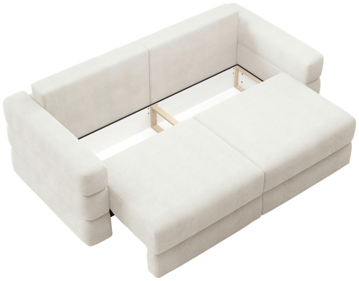 Schlafsofa Terazzo Beige B: 254cm - Beige/Schwarz, Design, Textil (254/93/167cm) - Livetastic