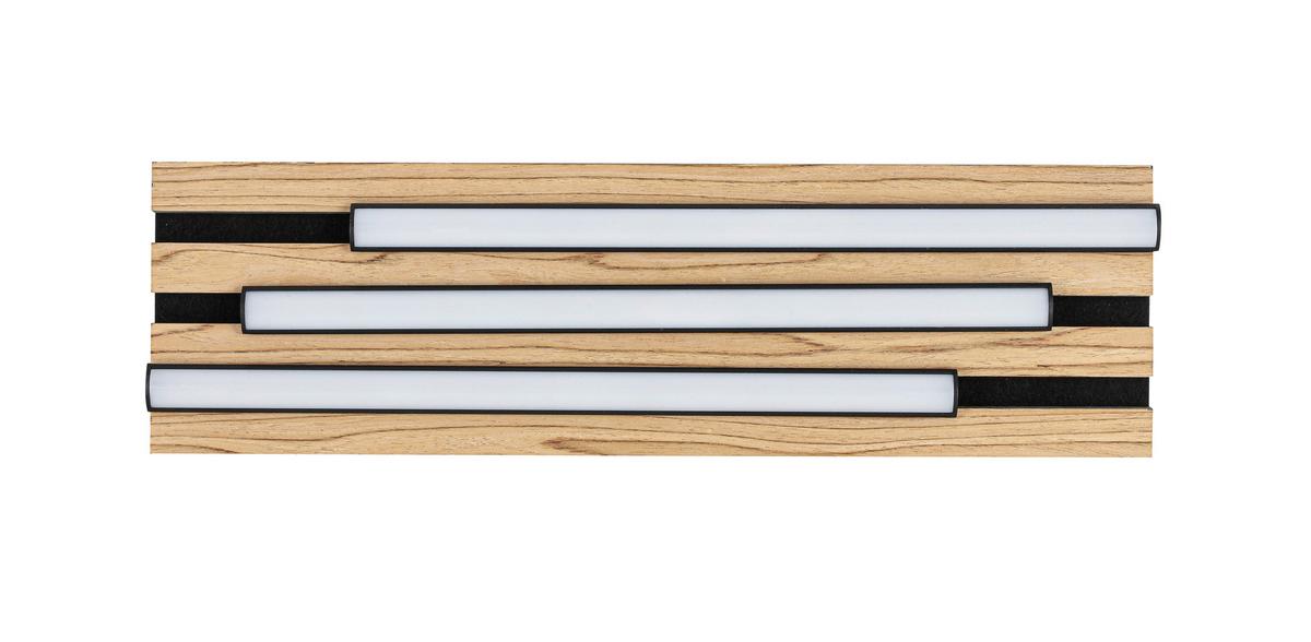 Led Mennyezeti Lámpa Ada - tölgyfa színű/fekete, Modern, műanyag/faalapú anyag (50/14,5/7,5cm) - Luca Bessoni