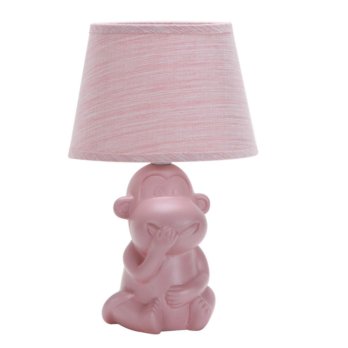 Kindertischleuchte Pink D: 17 cm 6w - Pink, Trend, Keramik/Textil (17/28cm)