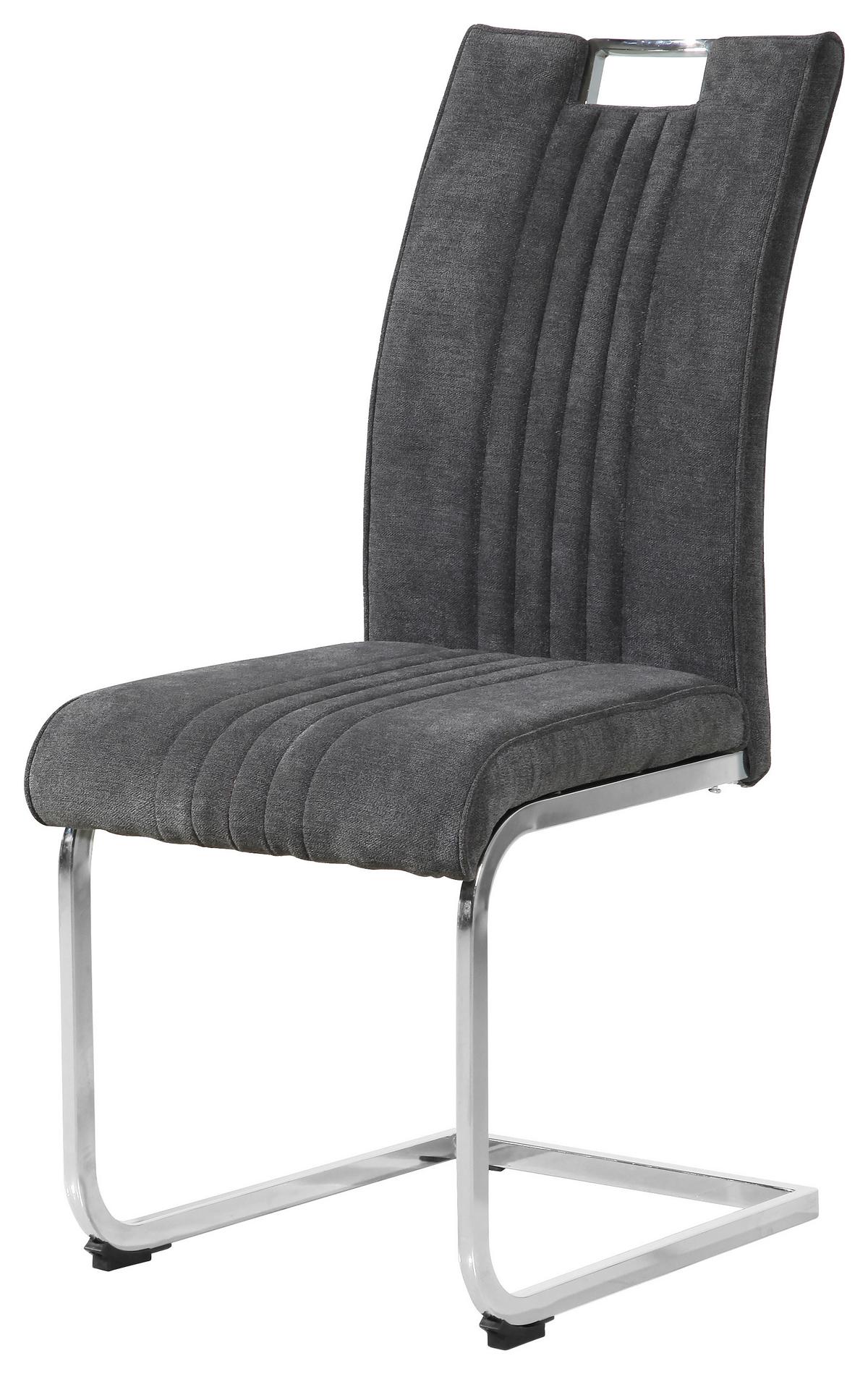Židle KATJA šedá - šedá/barvy chromu, Moderní, kov/textil (42/98/56cm) - Mömax