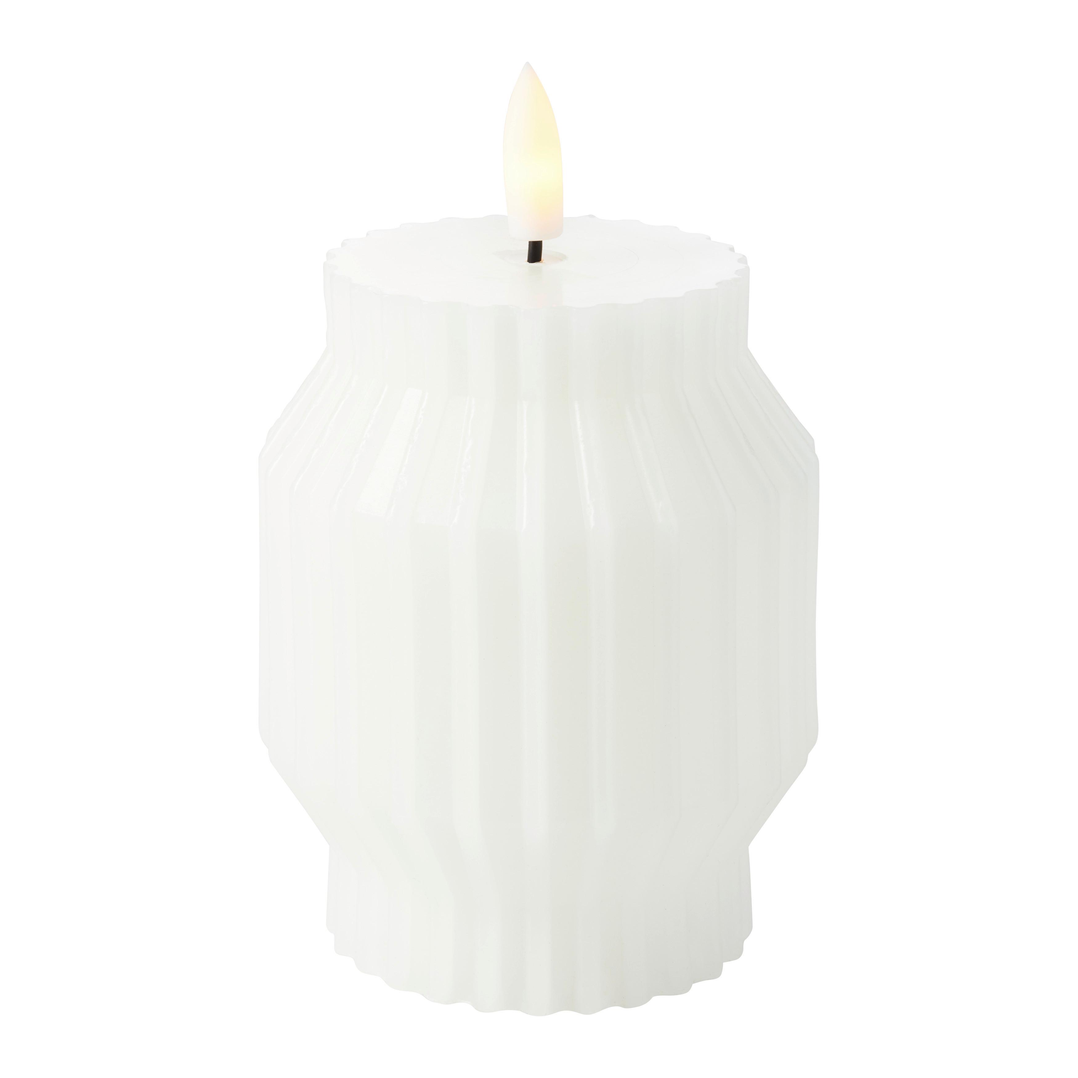 LED SVÍČKA GESA - bílá, Basics, přírodní materiály (5.5/14cm) - Modern Living