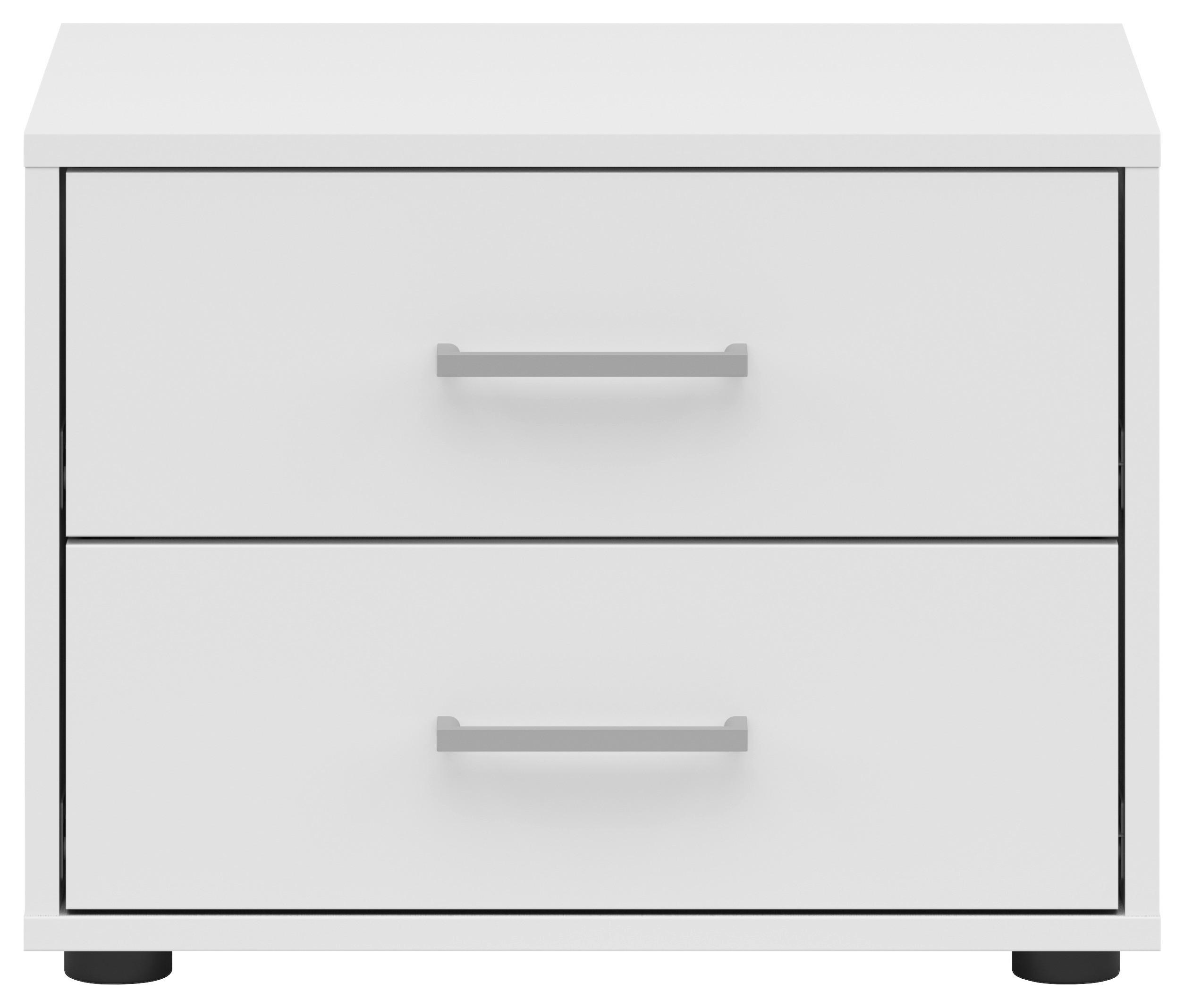 Nachtkästchen Smart II Weiß Dekor, 2 Laden, B: 50cm