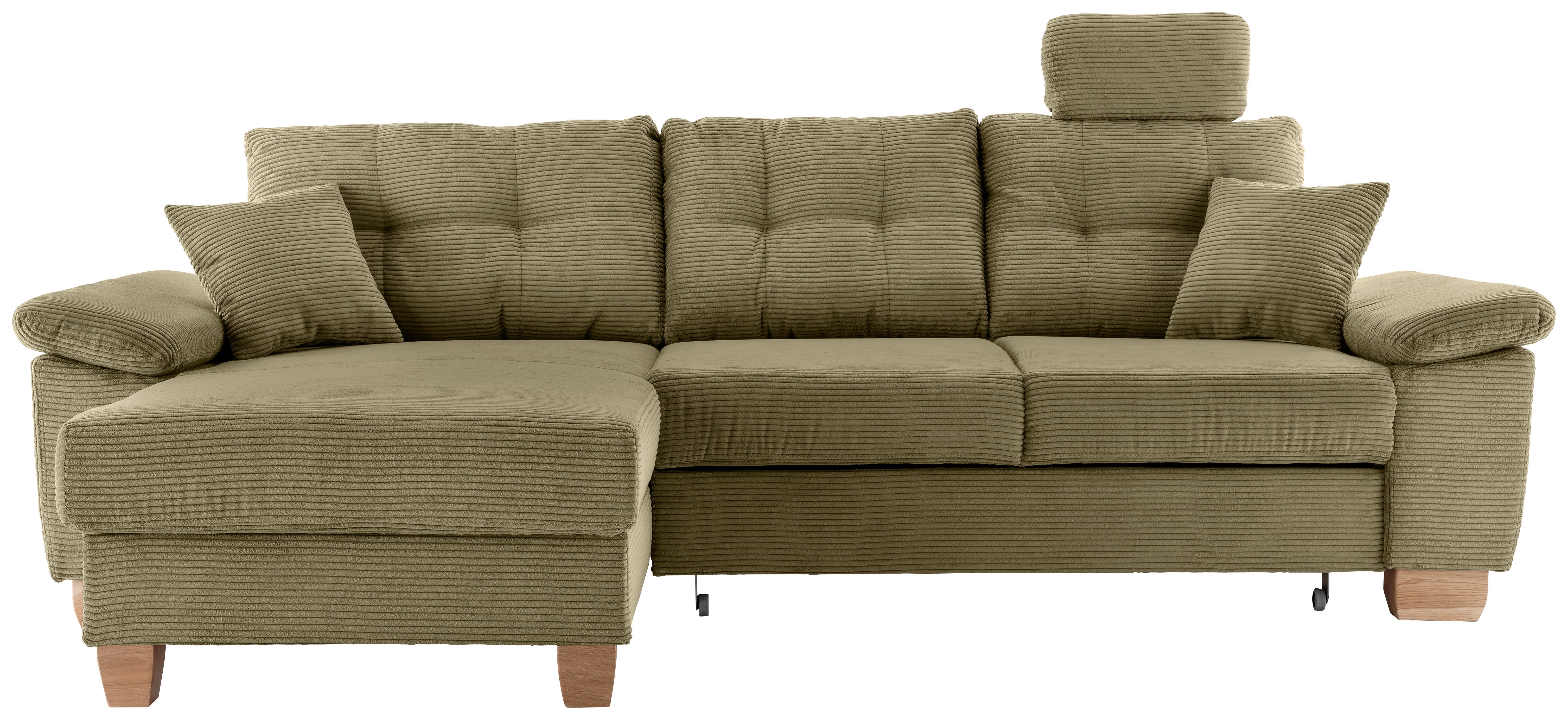 Ecksofa Brizzini Olivgrün S: 176x270 cm - Naturfarben/Olivgrün, MODERN, Textil (176/270cm) - Livetastic