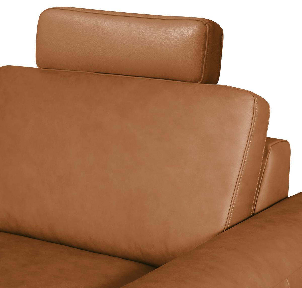 Kopfstütze Spring, Cognac B: 52 cm - Cognac, Design, Leder (52/17/14cm) - Livetastic