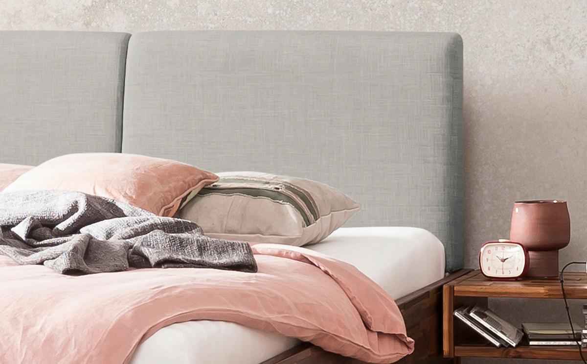 Bett Alino Braun/hellgrau 140x200 Cm - Hellgrau/Braun, MODERN, Holz/Textil (140/200cm) - Hasena