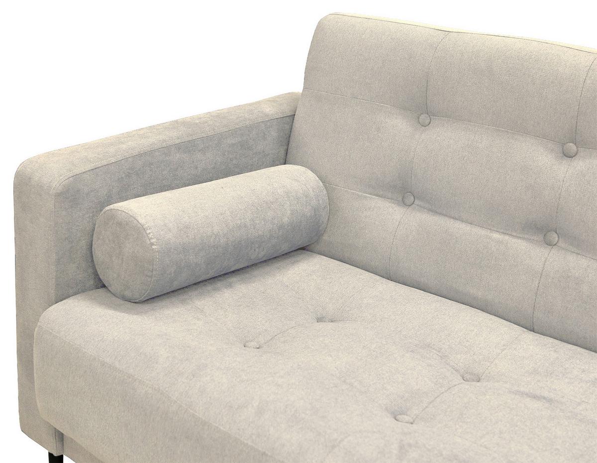 Schlafsofa Seattle Creme B: 223cm - Creme/Schwarz, Design, Textil (223/89/86cm) - P & B