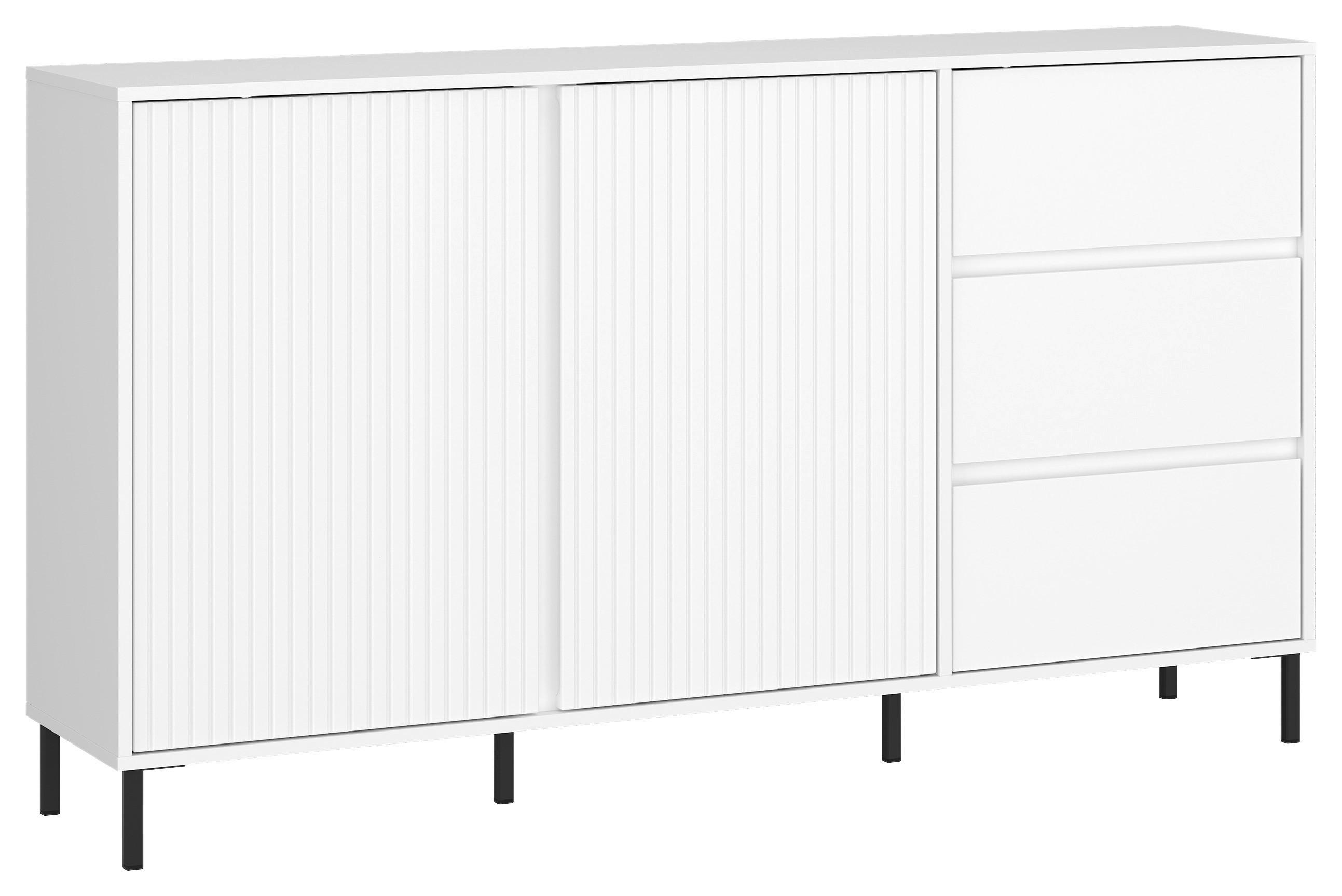 Kommode Avenale Weiß B: 157,8 Cm - Schwarz/Weiß, Trend, Holzwerkstoff (157,8/91,6/40cm)