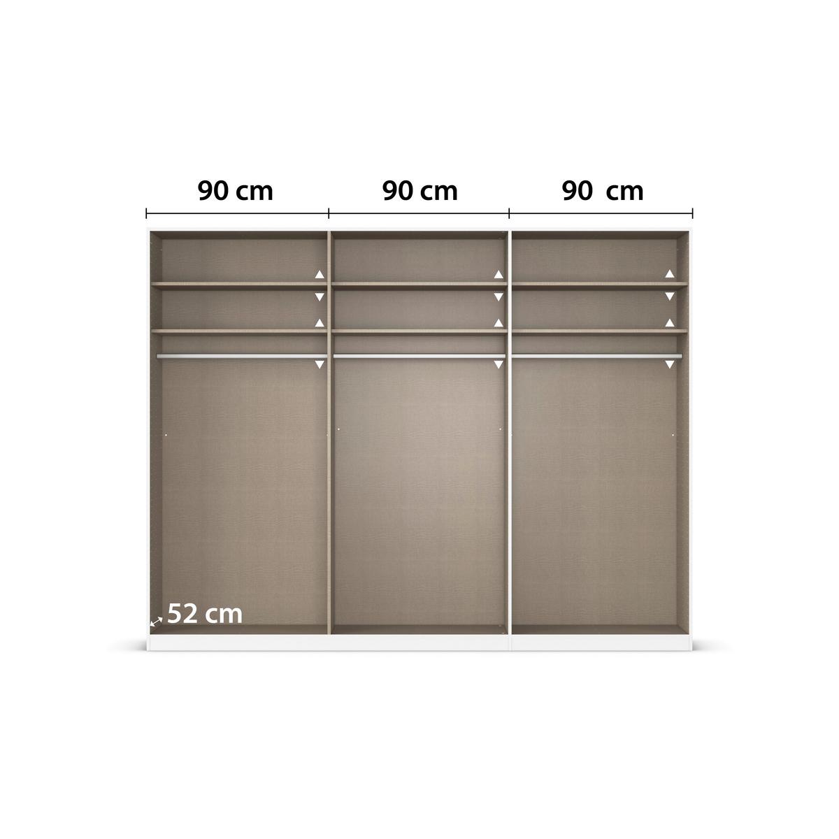 Drehtürenschrank Versity-D Eiche Artisan/Marmoroptik 6trg - Silberfarben/Eiche Artisan, Trend, Holzwerkstoff (271/229/54cm) - James Wood