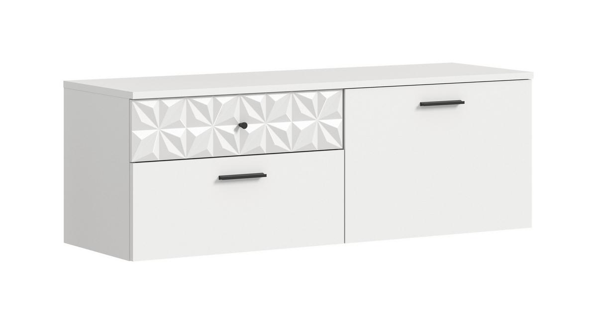 Schuhschrank Prisma Weiß B: 110 cm - Weiß, Design, Holzwerkstoff (110/38/35cm) - MID.YOU