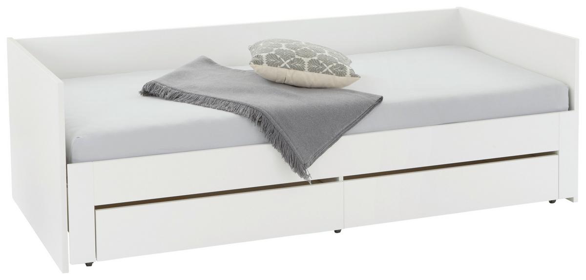 Ausziehbett Jan - Weiß, KONVENTIONELL, Holz (98-184,4/67/204,4cm)