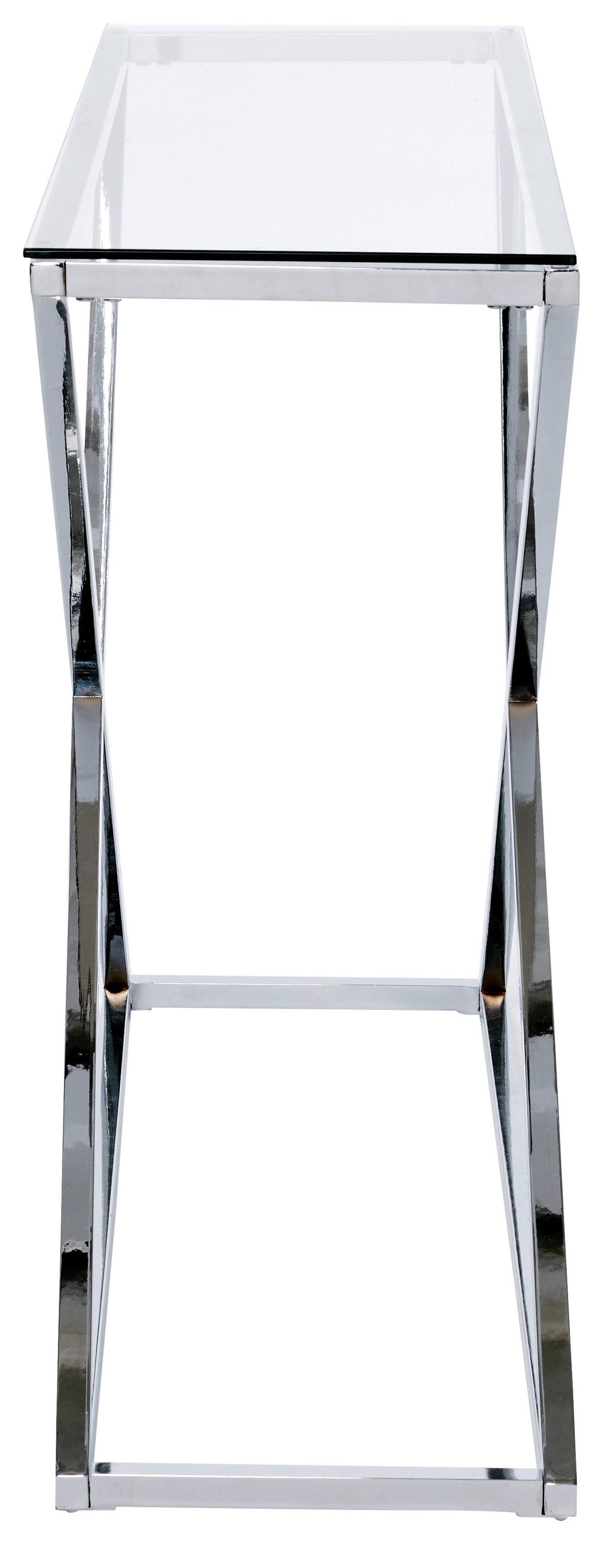 Konsolentisch Xtra Console Chromfarben B: 30 cm - Chromfarben/Klar, MODERN, Glas/Metall (100/30/74cm) - Livetastic