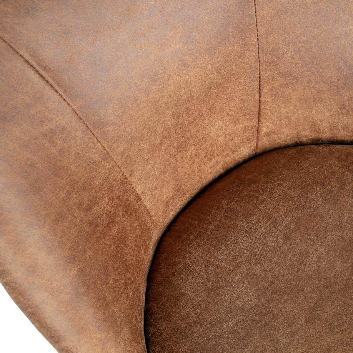 Stuhl-Set Vogue Cognac B: 50cm - Cognac/Schwarz, MODERN, Leder/Textil (50/83/57cm) - Livetastic