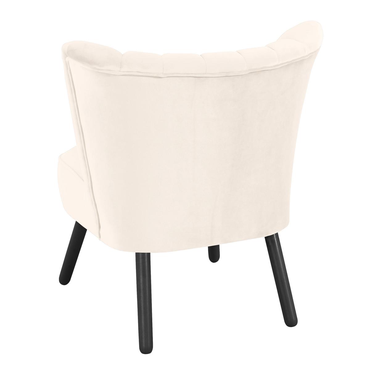 Polsterstuhl Alessandro Creme, Holz-Beine - Creme/Schwarz, Design, Textil (70/80/66cm) - Max Winzer