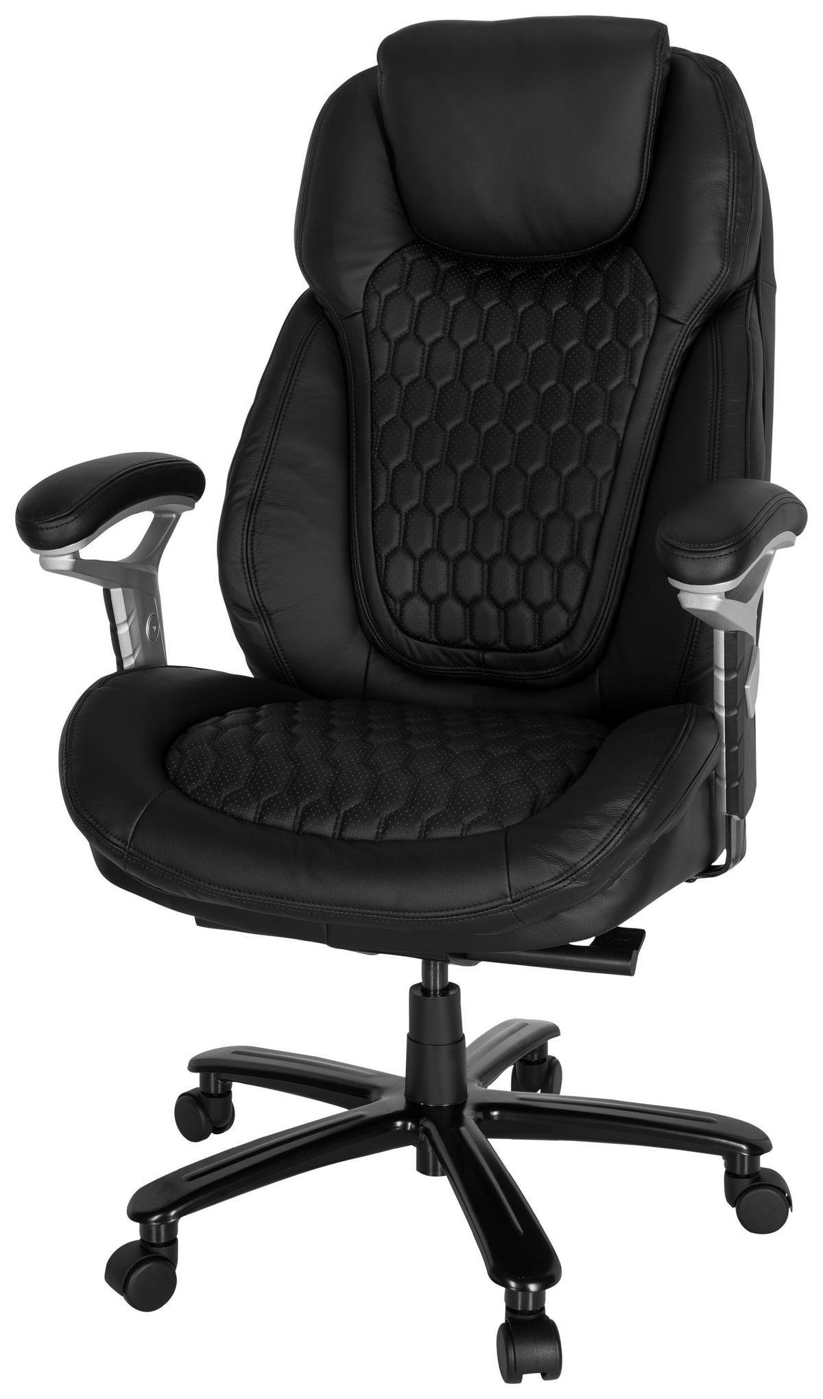 Chefsessel Xxl Pullmann I Schwarz - Schwarz, MODERN, Leder/Kunststoff (73/138/85cm) - MID.YOU