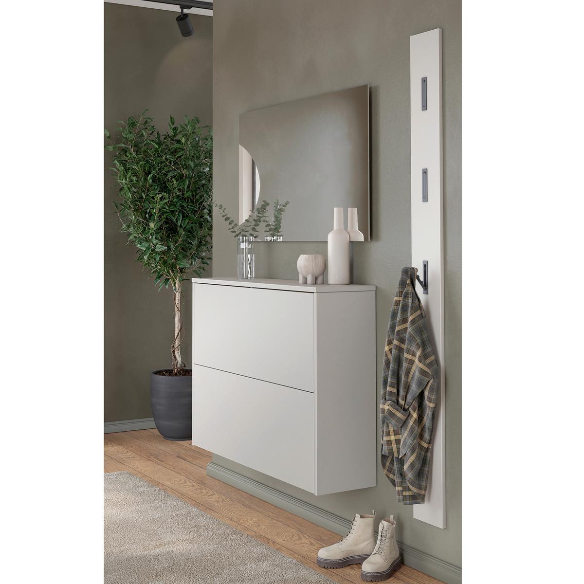 Garderobe Gw-Binetto 3-Teilig Eichefarben/Kaschmir B: 130 cm - Kaschmir/Eichefarben, Design, Glas/Holzwerkstoff (130/200/27cm) - Livetastic