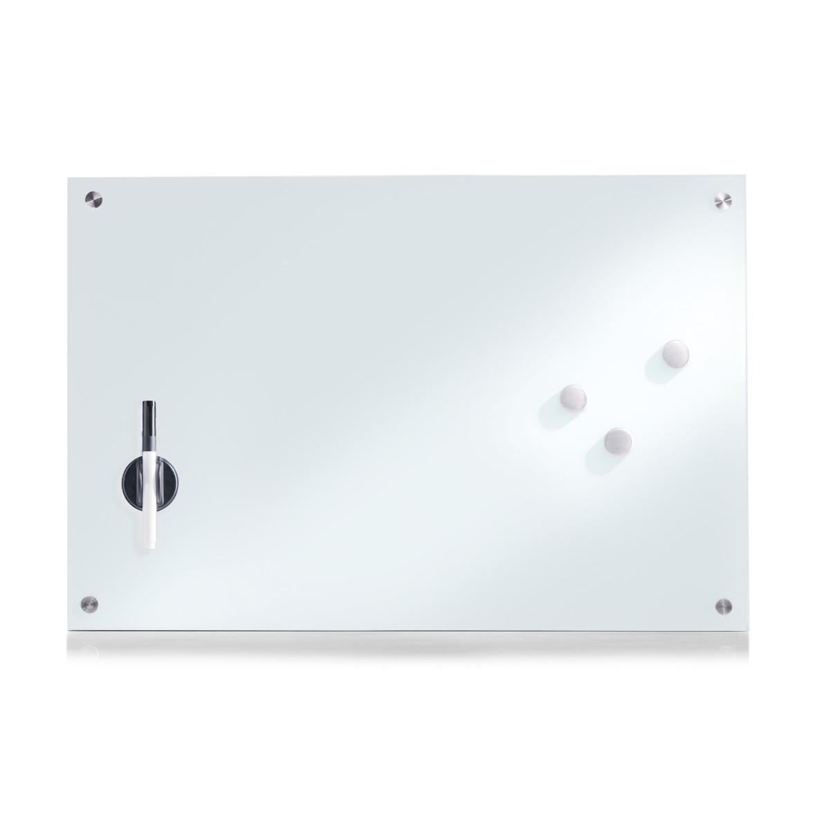 Memoboard Weiß B: 60 Cm - Silberfarben/Weiß, Basics, Glas/Metall (60/40/1,6cm) - Zeller Present