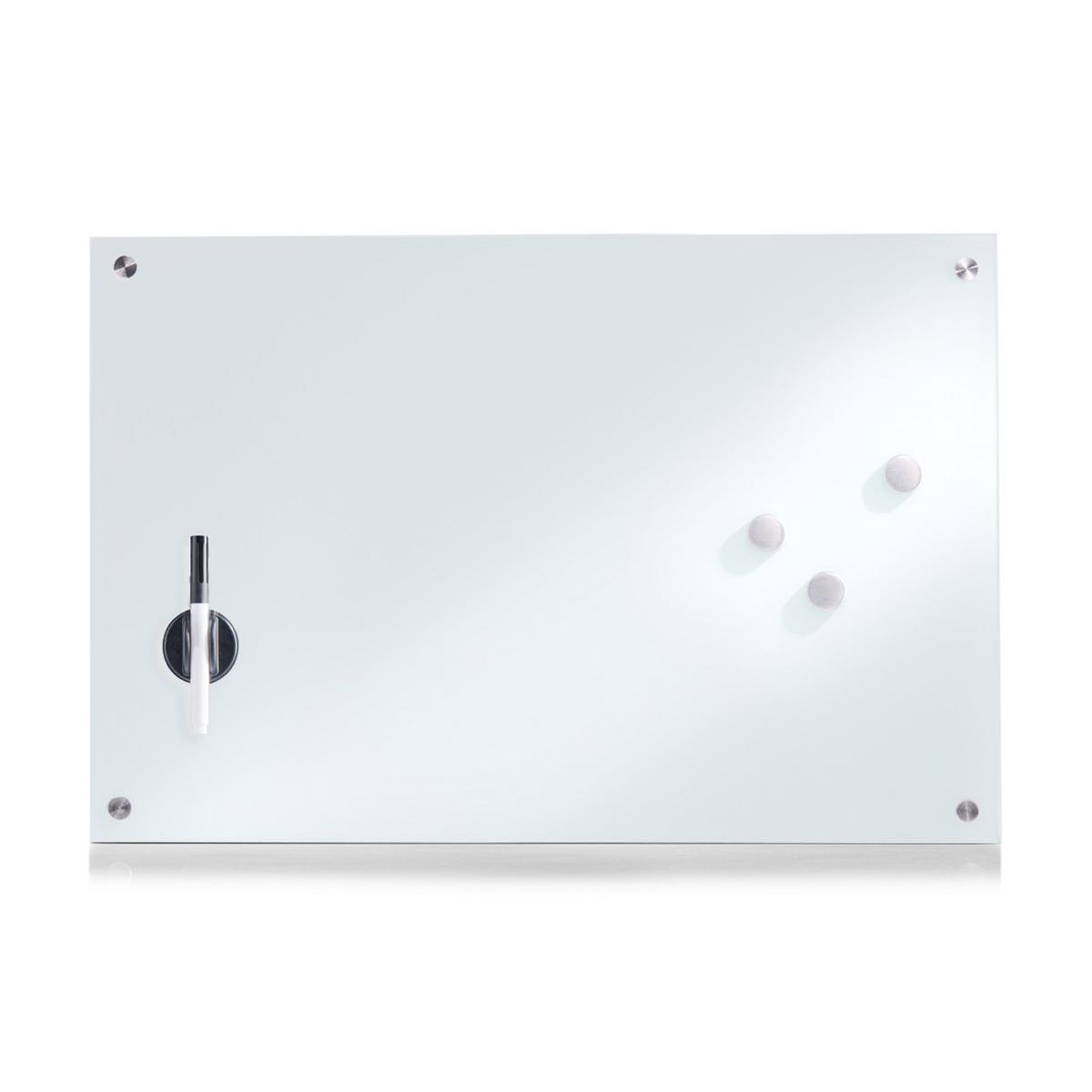 Memoboard Weiß B: 60 Cm - Silberfarben/Weiß, Basics, Glas/Metall (60/40/1,6cm) - Zeller Present