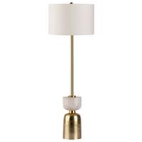 Stehleuchte Ceres 200 Weiß B: 30,5 cm - Goldfarben/Schwarz, Basics, Textil/Stein (30,5/30,5/127cm) - Kayoom