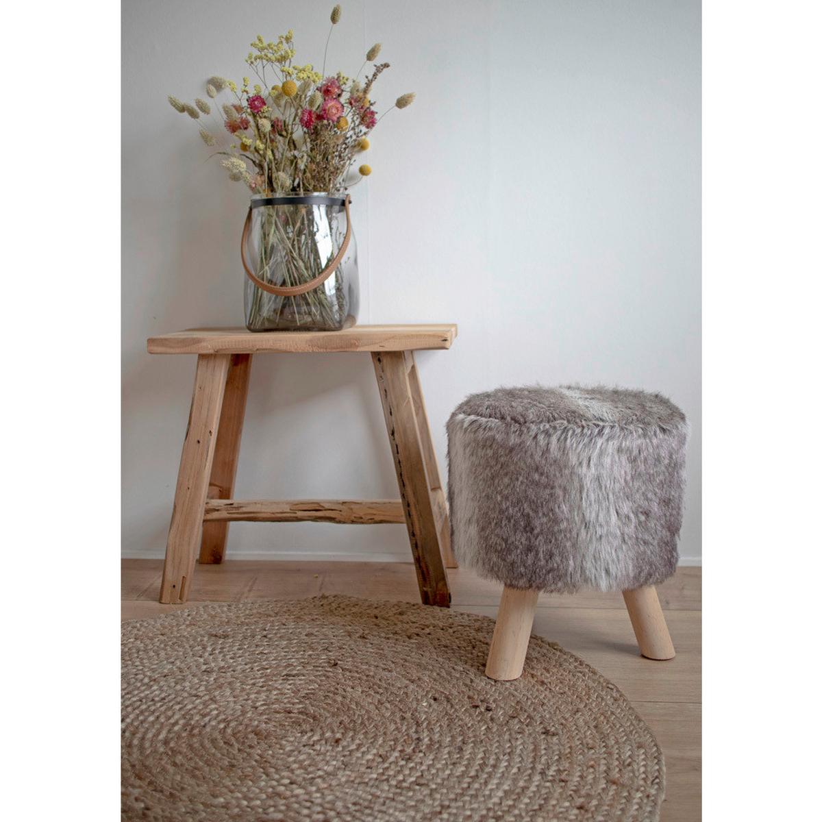 Hocker Barcelona Teakfarben B: 50cm - Teakfarben, Basics, Holz (50/45/25cm) - MID.YOU