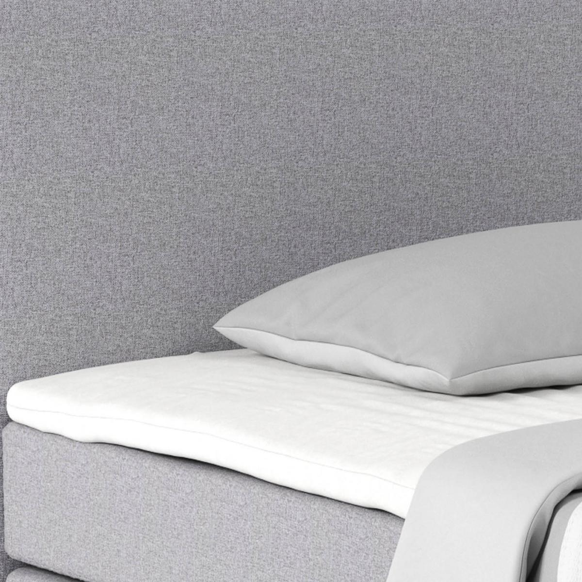 Postel Boxspring NERO PL: 140/200 cm, šedá/černá - světle šedá/barvy chromu, Konvenční, kov/textil (140/200cm)