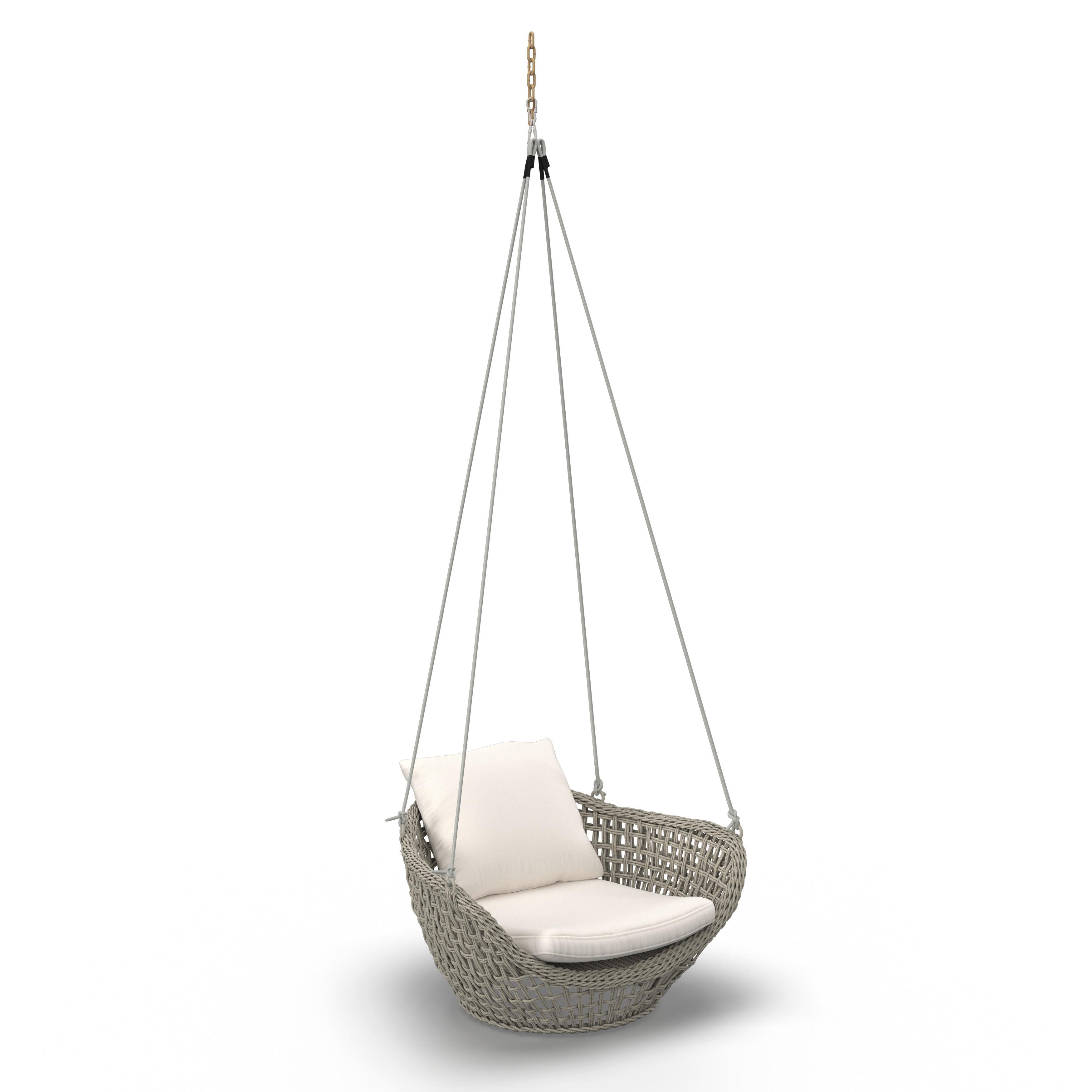 ZÁVĚSNÉ KŘESLO ELODIE - krémová, Moderní, kov/textil (83/73/48cm) - Bessagi Garden