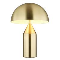 STOLNÁ LAMPA ATOMA - biela/mosadzná, Design, kov (28/39cm) - Globo