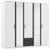 Drehtürenschrank 226cm Despina Alpinweiß Dekor - Weiß/Grau, KONVENTIONELL, Holzwerkstoff (226/210/54cm)