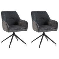 Stuhl-set Jacky - Anthrazit/Schwarz, MODERN, Textil/Metall (62/87/56cm) - MID.YOU