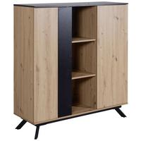 VYSOKÁ KOMODA WL - hnedá/čierna, Design, kov/kompozitné drevo (110/125/40cm) - P & B