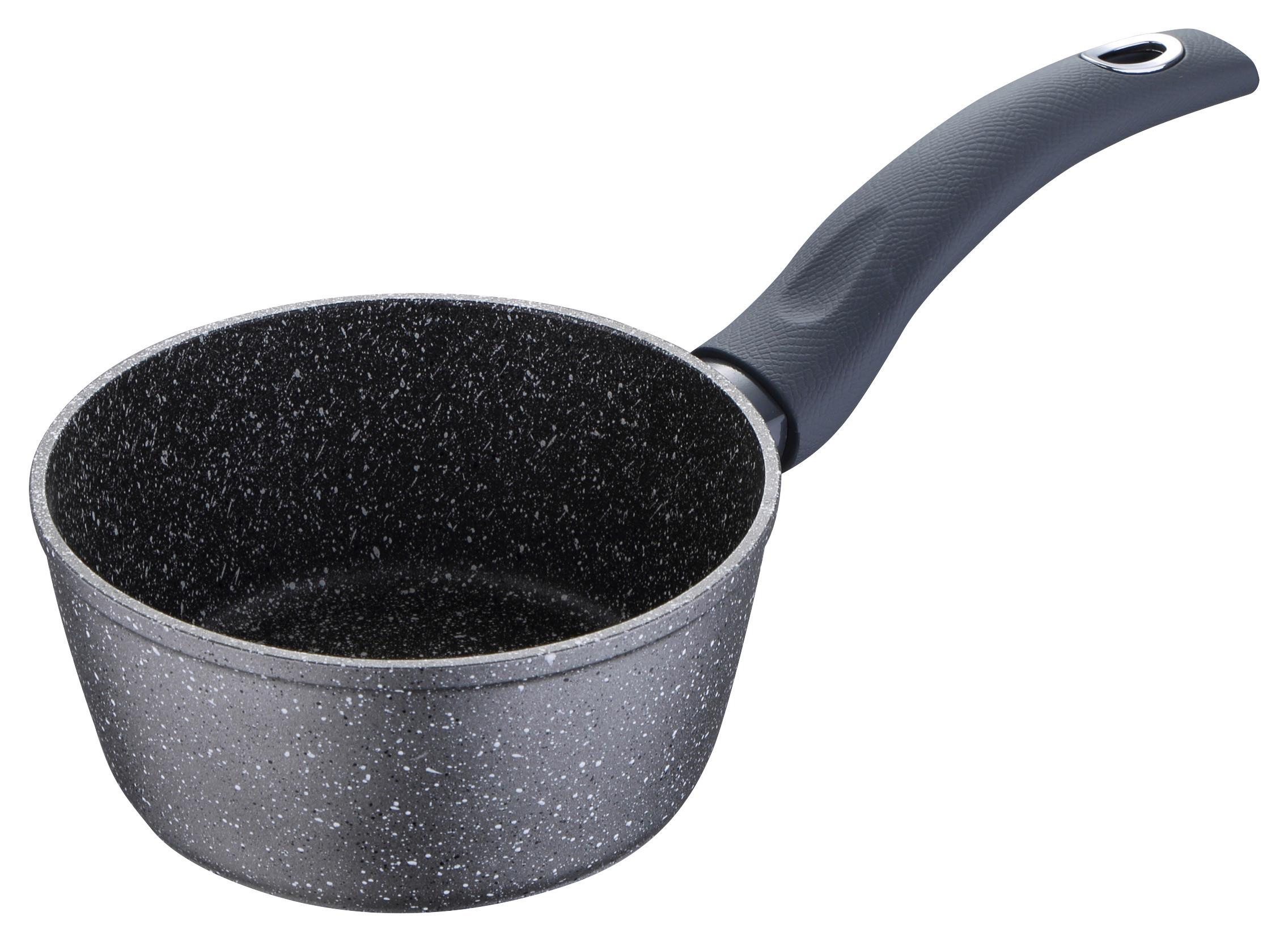 Stielkasserolle 1,3 L Aluminium, Kunststoff - Grau, Basics, Kunststoff/Metall (16cm)