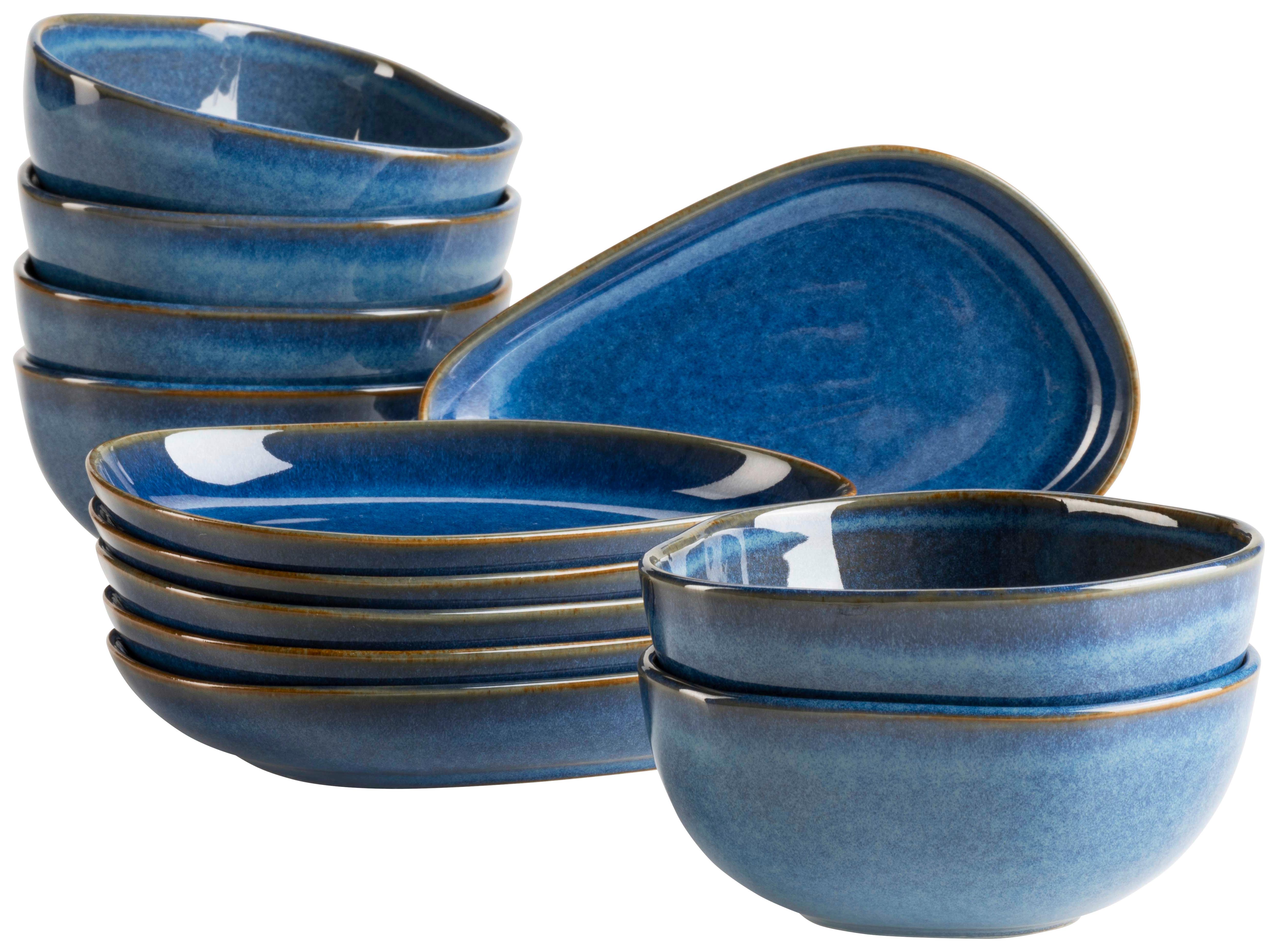 Snackschalenset Cordelia Blau, 12-Teilig - Blau, Trend, Keramik - Mäser