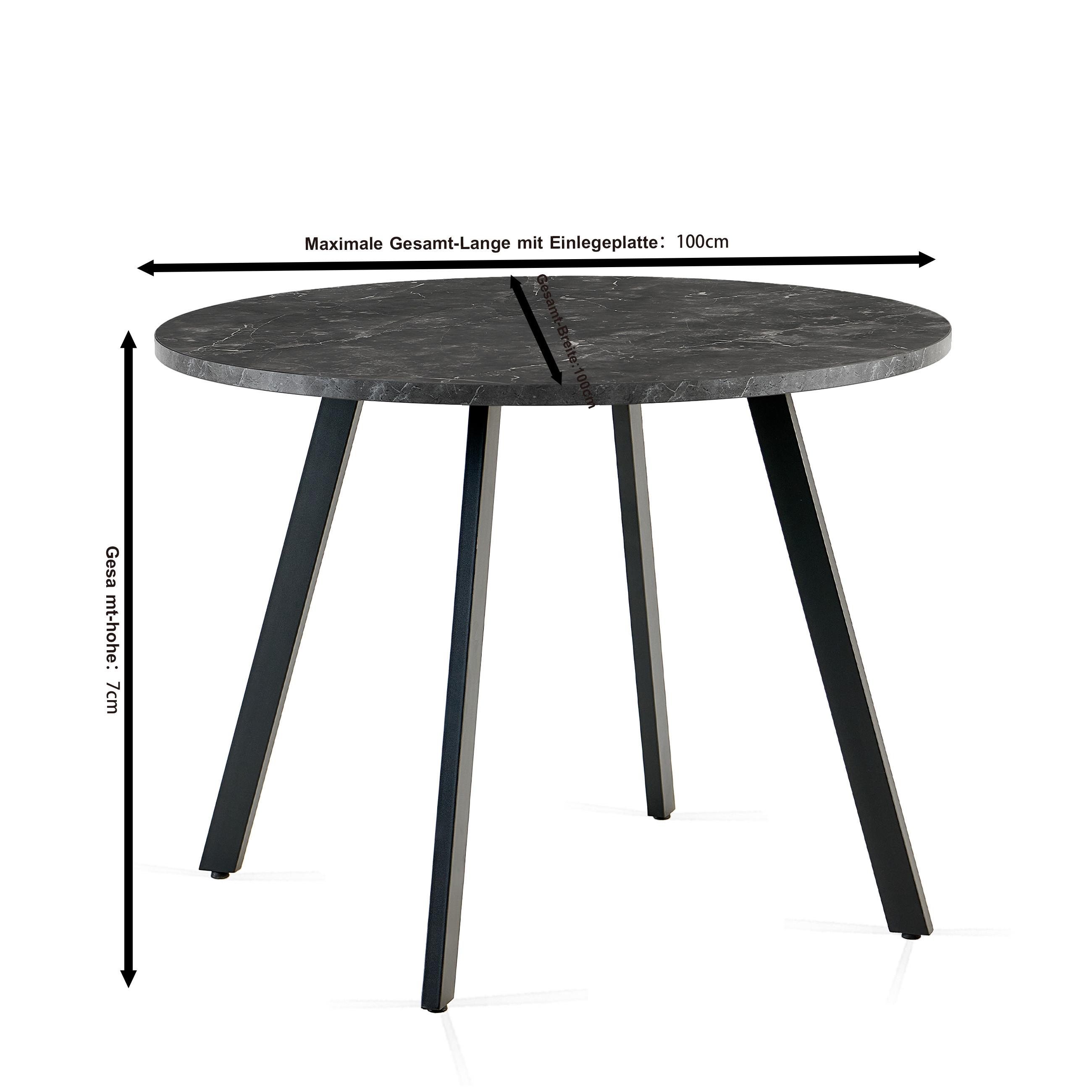 Esstisch Andre Melamin Schwarz, B: 100 Cm - Schwarz, KONVENTIONELL, Holzwerkstoff/Metall (100/76/100cm) - B&B Italia