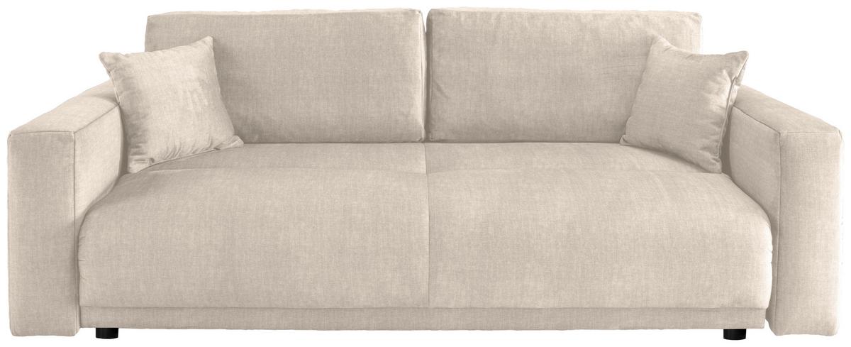 Schlafsofa Longo, Creme B: 245 Cm - Creme/Schwarz, MODERN, Textil (245/86/126cm) - Livetastic