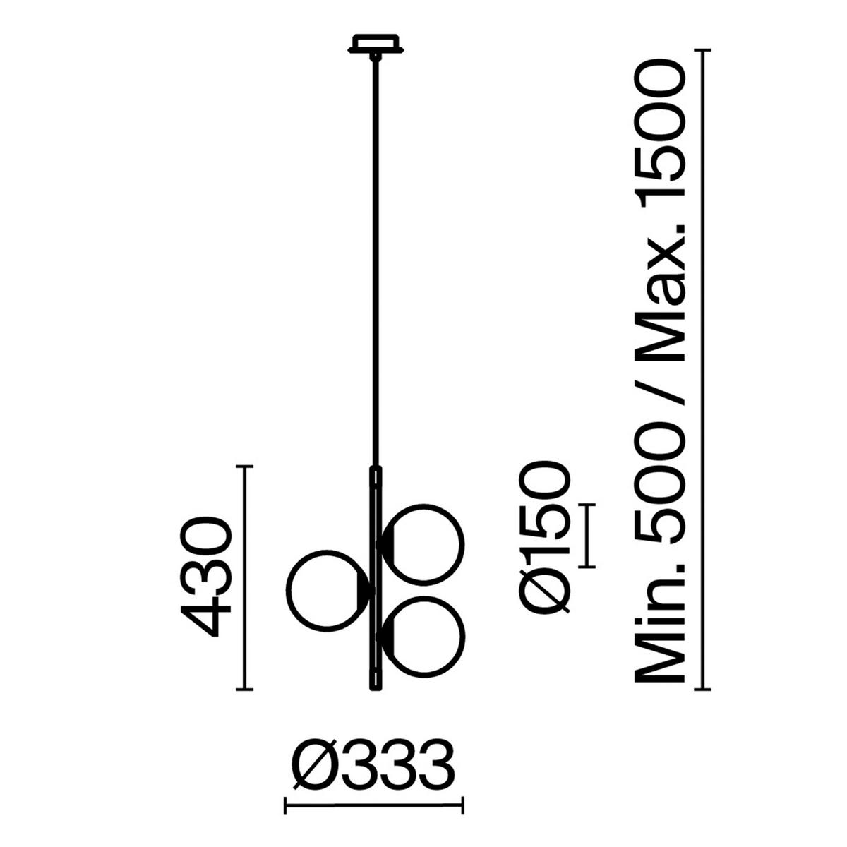 Pendelleuchte Nostalgia - Goldfarben/Schwarz, Trend, Glas/Metall (33,3/43/33,3cm) - MAYTONI
